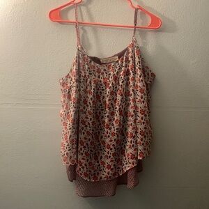 Tank top Faded Glory Floral spaghetti string adjustable  size 12-14